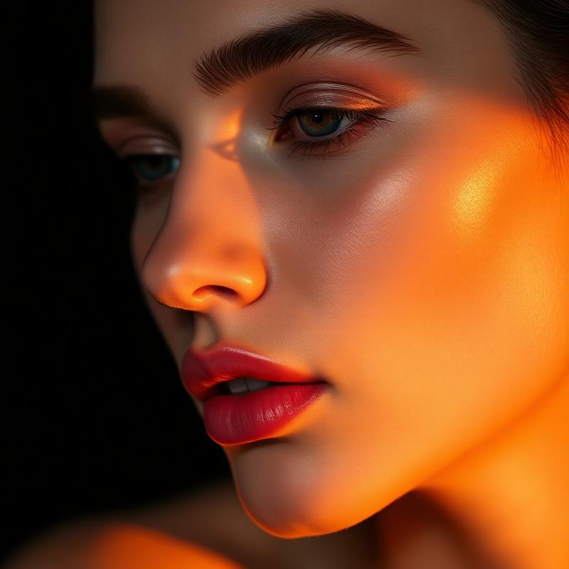 Retrato editorial com pele luminosa